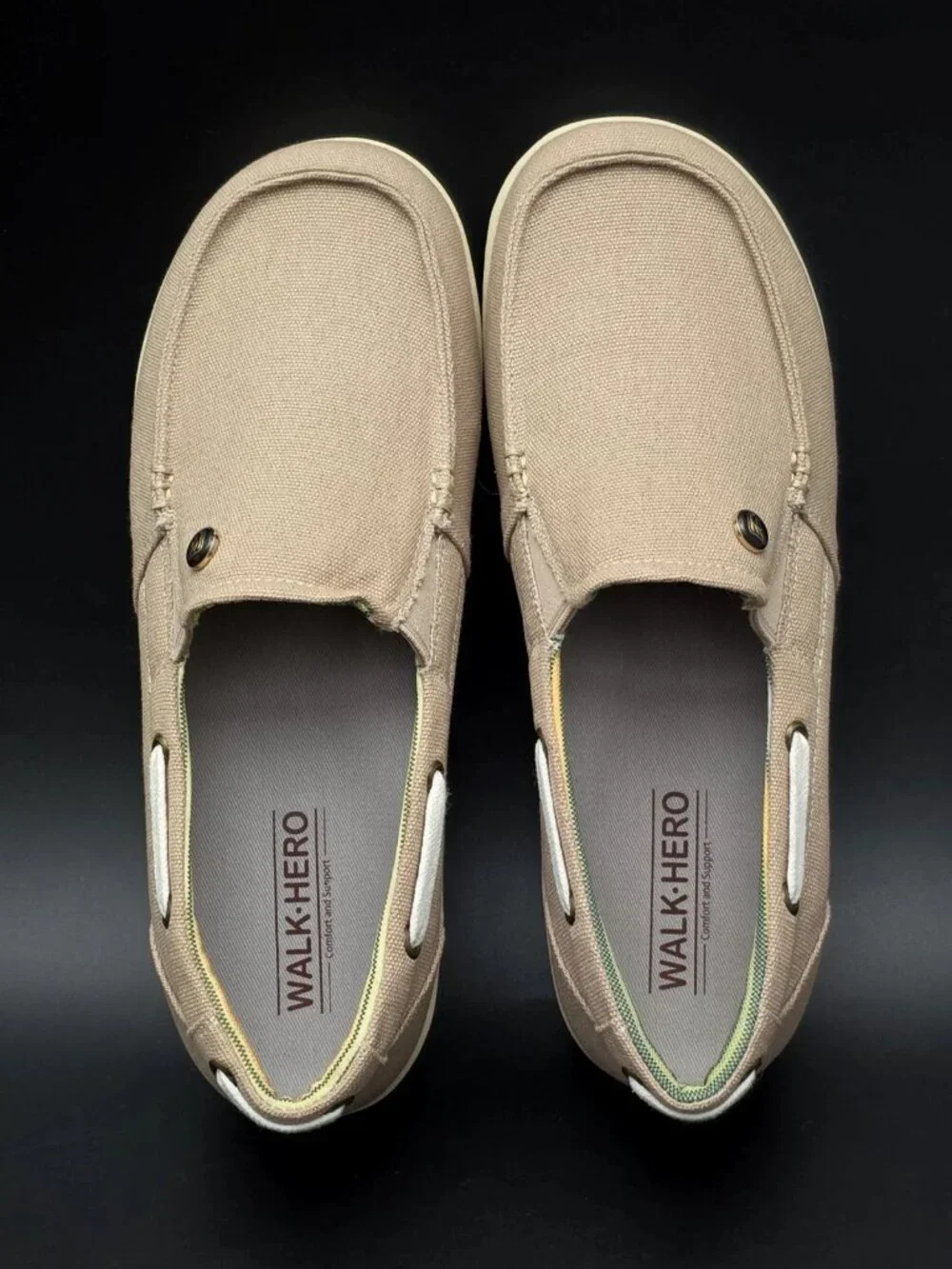 Walk Hero Comfort & Support Beige Slip-On Loafers Casual Shoes Women's Size 9.5